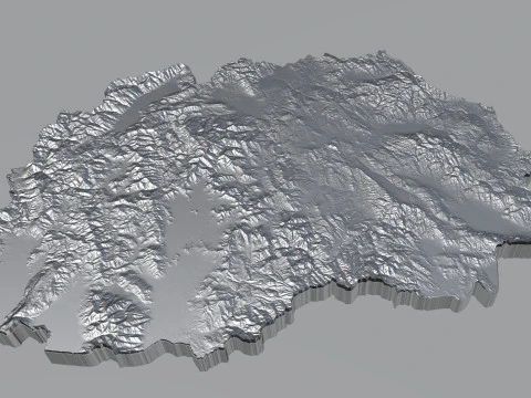 North Macedonia terrain map 3D Model