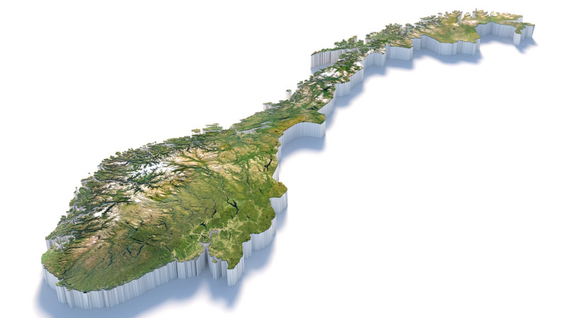 Norway terrain map 3D Model .c4d .max .obj .3ds .fbx .stl .blend