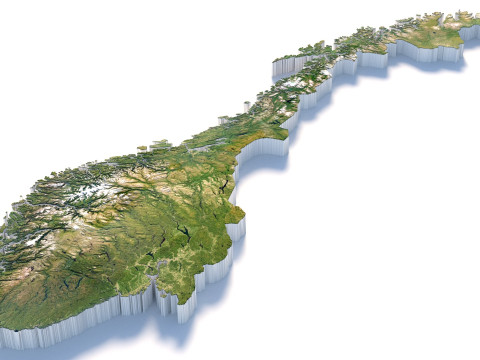 Norway terrain map 3D Model