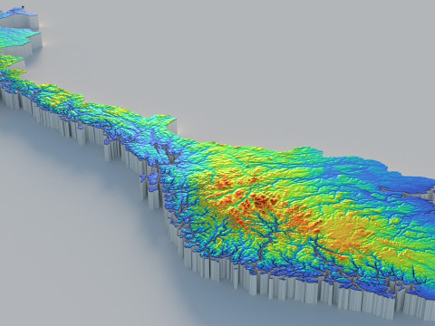 Norway terrain map 3D Model