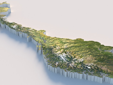 Norway terrain map 3D Model