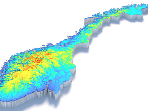 Norway terrain map 3D Model