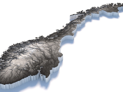 Norway terrain map 3D Model