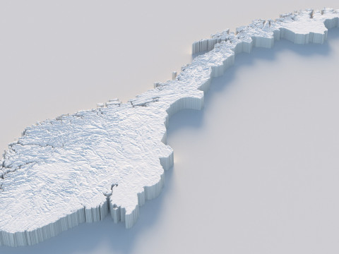 Norway terrain map 3D Model