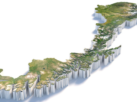Norway terrain map 3D Model