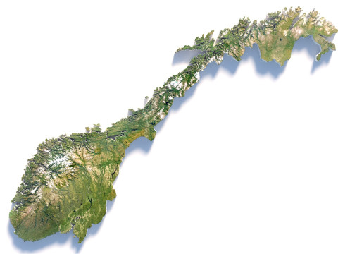 Norway terrain map 3D Model