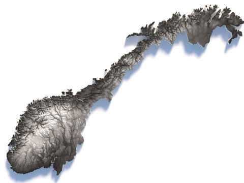 Norway terrain map 3D Model