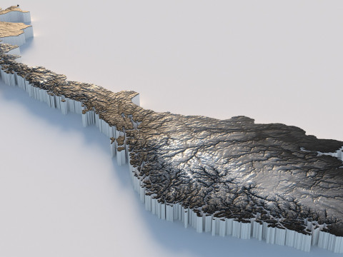 Norway terrain map 3D Model