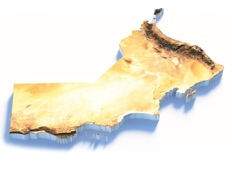Oman terrain map 3D मॉडल