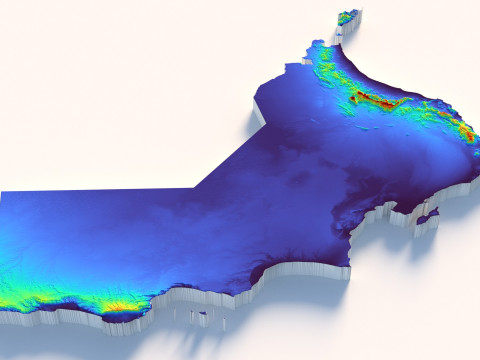 Oman terrain map 3D Model