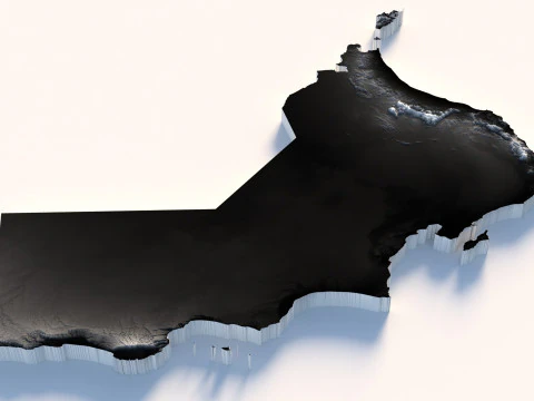 Oman terrain map 3D Model