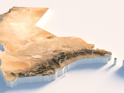 Oman terrain map 3D Model