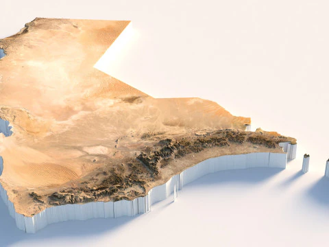 Oman terrain map 3D Model