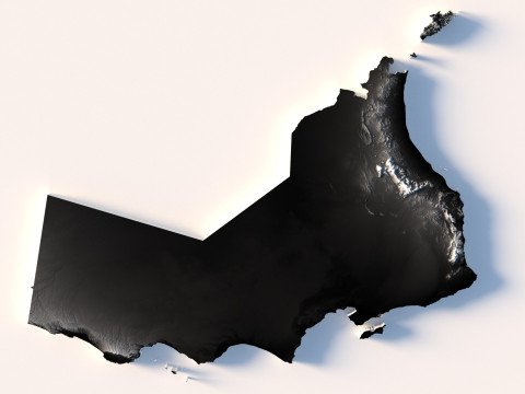 Oman terrain map 3D Model
