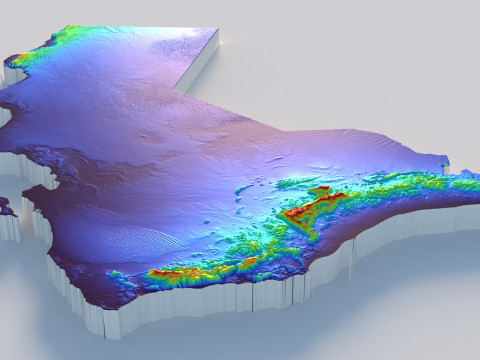 Oman terrain map 3D Model