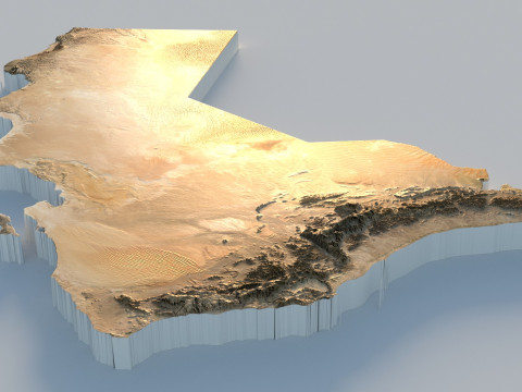 Oman terrain map 3D Model