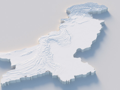 Pakistan terrain map Modèle 3D