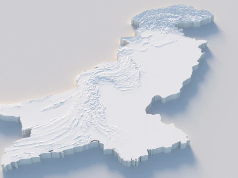 Mappa del territorio del Pakistan Modello 3D