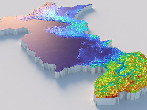 Pakistan terrain map Modèle 3D