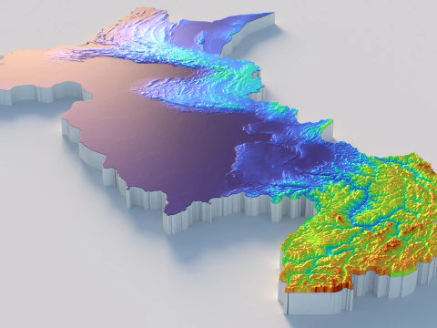 Mappa del territorio del Pakistan Modello 3D