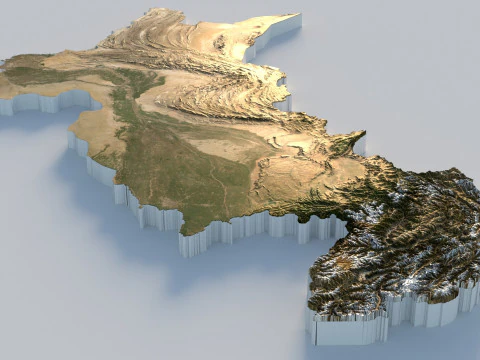 Mappa del territorio del Pakistan Modello 3D