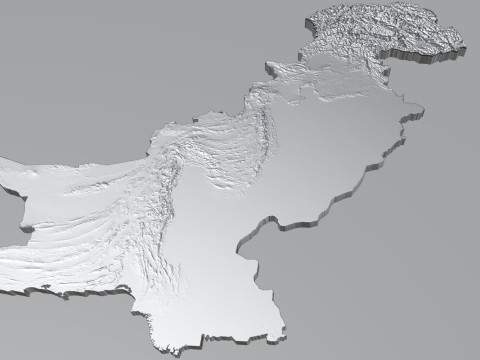 Pakistan terrain map Modèle 3D