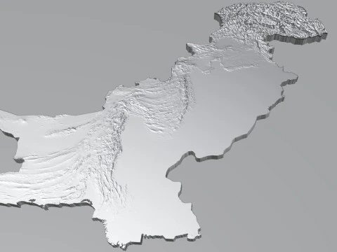 Mappa del territorio del Pakistan Modello 3D
