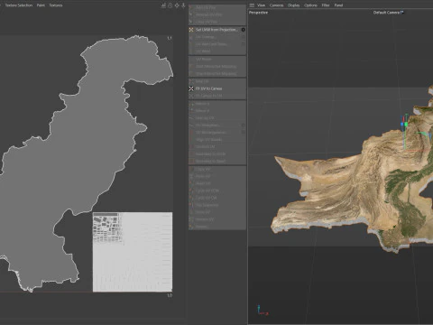 Mappa del territorio del Pakistan Modello 3D