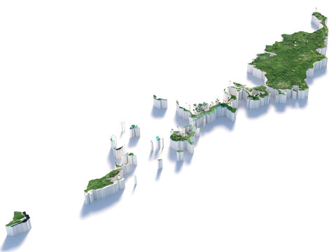 Palau terrain map 3D Model