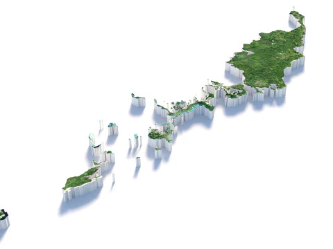 Palau terrain map 3D Model