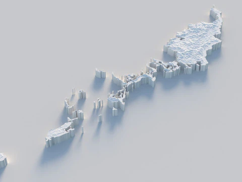 Palau terrain map 3D Model