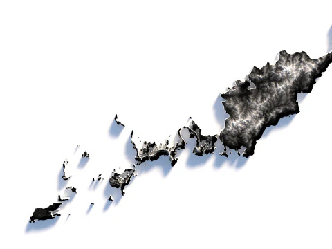 Palau terrain map 3D Model