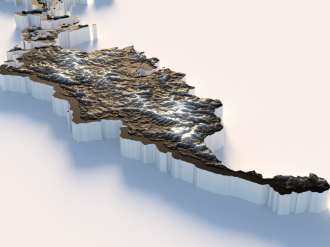 Palau terrain map Modèle 3D
