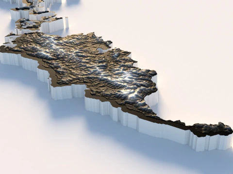 Palau terrain map 3D Model
