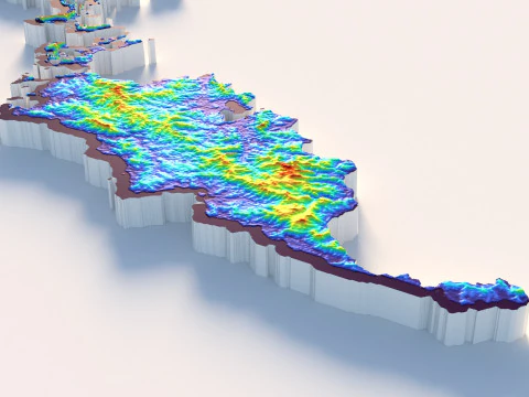 Palau terrain map 3D Model