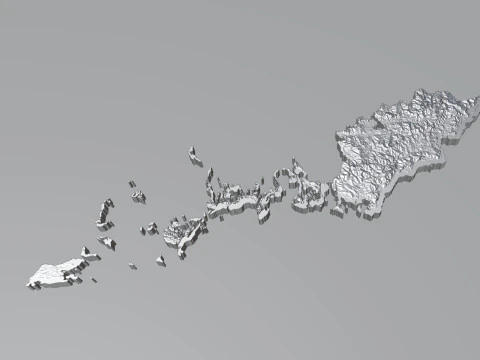 Palau terrain map 3D Model