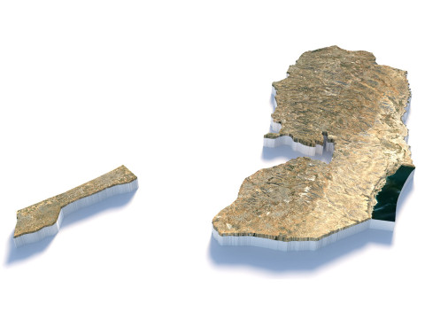 Palestine terrain map 3D-Modell
