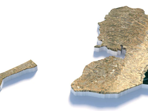 Palestine terrain map 3D Model