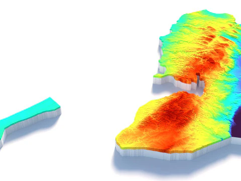 Palestine terrain map 3D Model