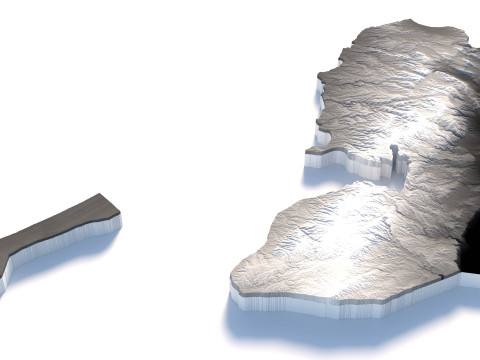 Palestine terrain map Modello 3D