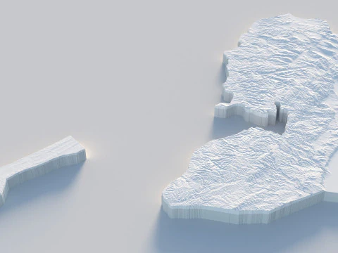 Palestine terrain map 3D Model