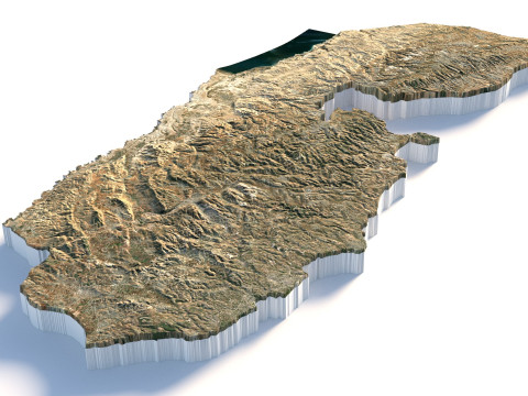 Palestine terrain map Modello 3D