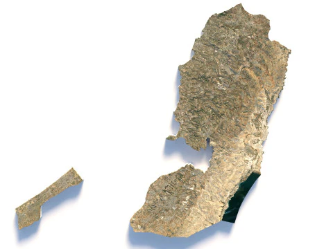 Palestine terrain map 3D Model