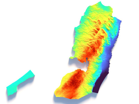 Palestine terrain map Modello 3D