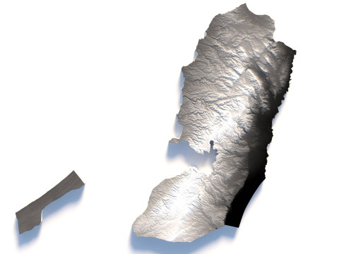 Palestine terrain map Modello 3D