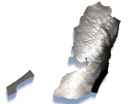 Palestine terrain map 3D Model