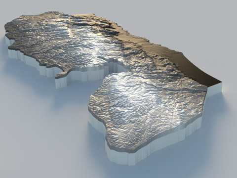 Palestine terrain map Modello 3D