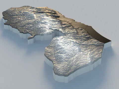 Palestine terrain map 3D Model