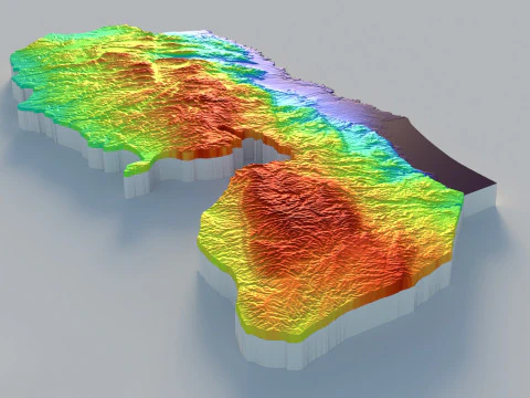 Palestine terrain map 3D Model