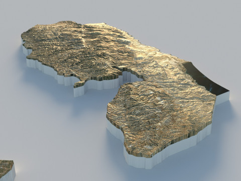 Palestine terrain map Modello 3D